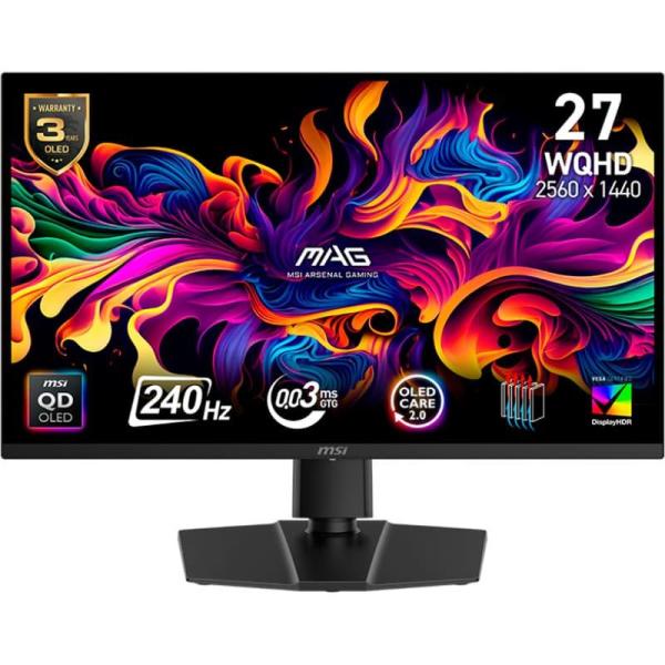 Монітор 26.5" MSI MAG 271QP (MAG 271QP X24) 2560x1440 (QHD, 2K) QD-OLED 240 Hz