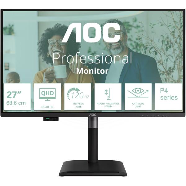 Монітор 27" AOC Q27P4CV (Q27P4CV) 2560x1440 (QHD, 2K) IPS 120 Hz