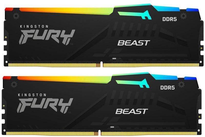 Модуль пам'яті Kingston Fury DDR5 32GB (2x16) 6000Mhz Beast Black RGB EXPO/ХMP 3.0 (KF560C36BBE2AK2-32)