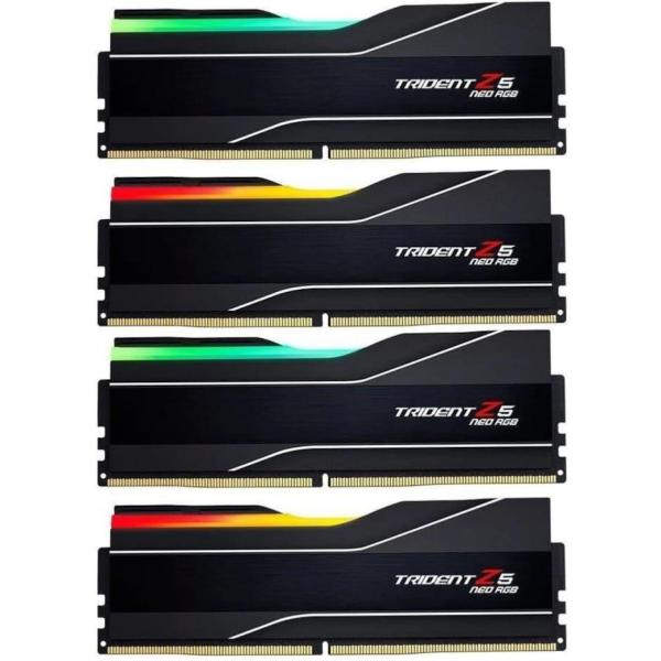 Модуль пам'яті G.Skill DDR5 256GB (4x64) Trident Z5 Neo RGB 6000Mhz Black AMD EXPO (F5-6000J3644D64GX4-TZ5NR)