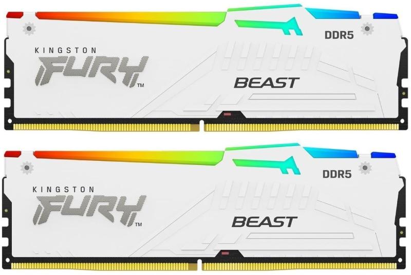 Модуль пам'яті Kingston Fury DDR5 32GB (2x16) 6400MHz Beast White RGB EXPO (KF564C32BWEAK2-32)