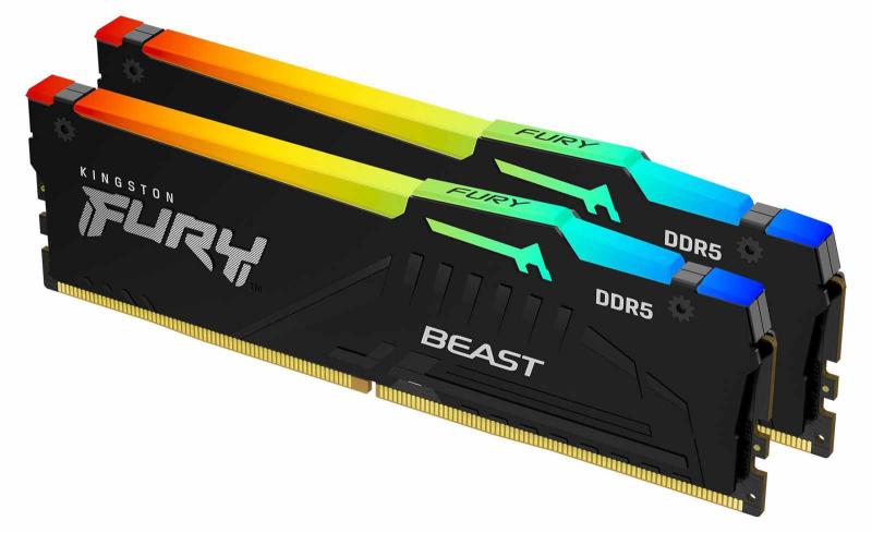 Модуль пам'яті Kingston Fury DDR5 16GB (2x8) 5600MHz Beast Black RGB (KF556C40BBAK2-16)