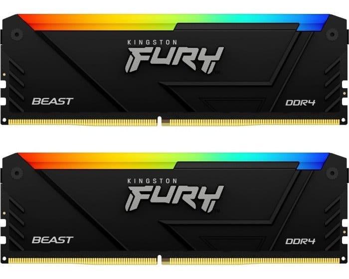 Модуль пам'яті Kingston Fury DDR4 32GB (2x16) Kingston 3200MHz FURY Beast RGB (KF432C16BB12AK2/32)