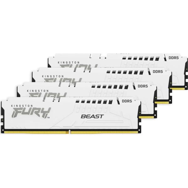 Модуль пам'яті Kingston Fury DDR5 128GB (4x32) Beast 5600MHz White XMP (KF556C40BWK4-128)