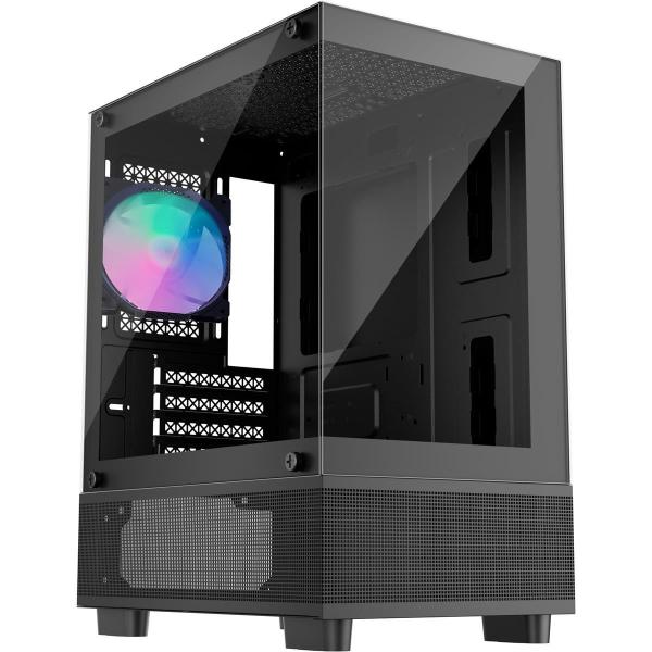Корпус 1stPlayer Mi2-A-BK-2F7R-1F7 Black без БП (Mi2-A-BK-2F7R-1F7)