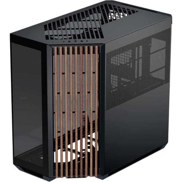 Корпус APNX V1-W Tempered Glass без БП Black/Wood (APCM-VI01103.11)