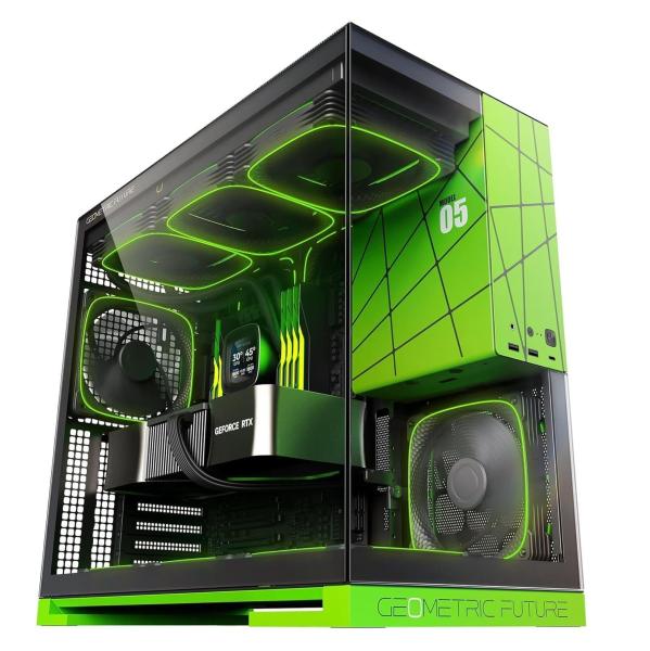 Корпус Geometric Future Model 5F Glass Black/Green (GEO-M5F-BNV)