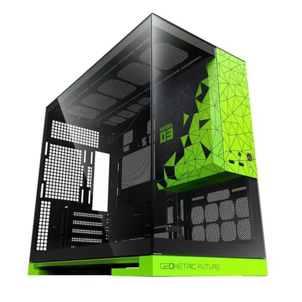 Корпус Geometric Future Model 3 Glass без БП Black/Green (GEO-M3-BNV)