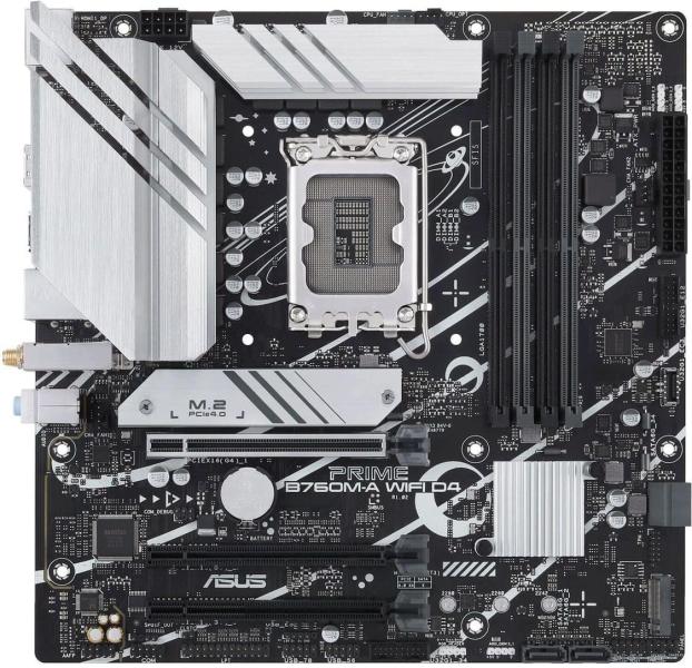 Материнська плата ASUS PRIME B760M-A WIFI D4 (PRIME B760M-A WIFI D4) (Socket 1700, Intel B760, Micro-ATX)