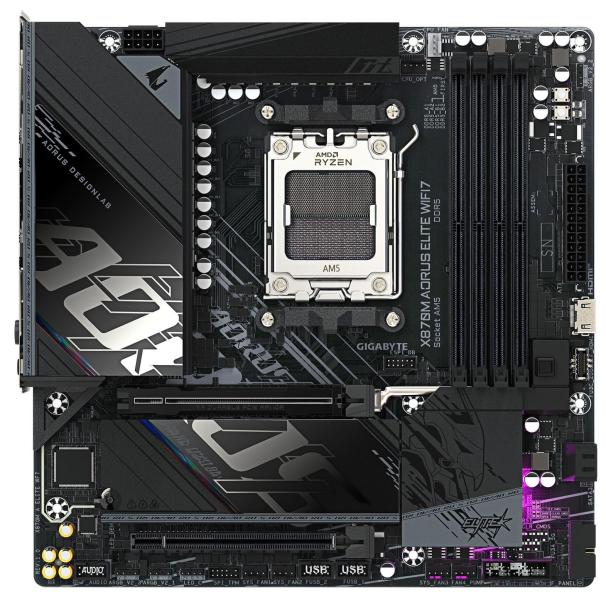 Материнська плата GIGABYTE X870M AORUS ELITE WIFI7 (X870M AORUS ELITE WIFI7) (Socket AM5, AMD X870, Micro-ATX)