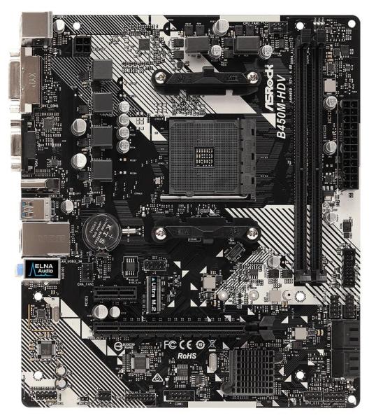 Материнська плата AsRock B450M-HDV R4.0 (B450M-HDV R4.0) (Socket AM4, AMD B450, Micro-ATX) Б/в