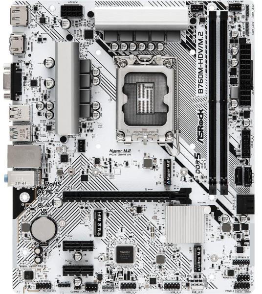 Материнська плата AsRock B760M-HDV/M.2 (B760M-HDV/M.2_) (Socket 1700, Intel B760, Micro-ATX) Б/в