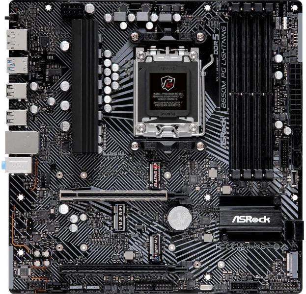 Материнська плата AsRock B650M PG LIGHTNING (B650M PG LIGHTNING) (Socket AM5, AMD B650, Micro-ATX)
