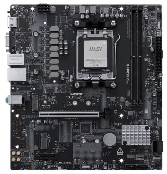 Материнська плата MSI PRO B840M-B (PRO B840M-B) (Socket AM5, AMD B840, Micro-ATX)