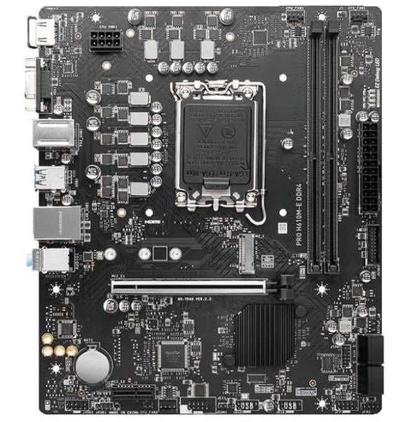 Материнська плата MSI PRO H610M-E DDR4 (PRO H610M-E DDR4) (Socket 1700, Intel H610, Micro-ATX) FR