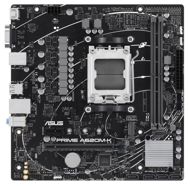 Материнська плата ASUS PRIME A620M-K (PRIME A620M-K) (Socket AM5, AMD A620, Micro-ATX)