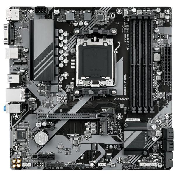 Материнська плата GIGABYTE A620M DS3H (A620M DS3H) (Socket AM5, AMD A620, Micro-ATX) Б/в