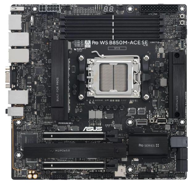 Материнська плата ASUS PRO WS B850M-ACE SE (PRO WS B850M-ACE SE) (Socket AM5, AMD B850, Micro-ATX) U1