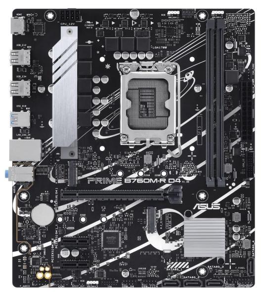 Материнська плата ASUS PRIME B760M-R D4 (PRIME B760M-R D4) (Socket 1700, Intel B760, Micro-ATX)