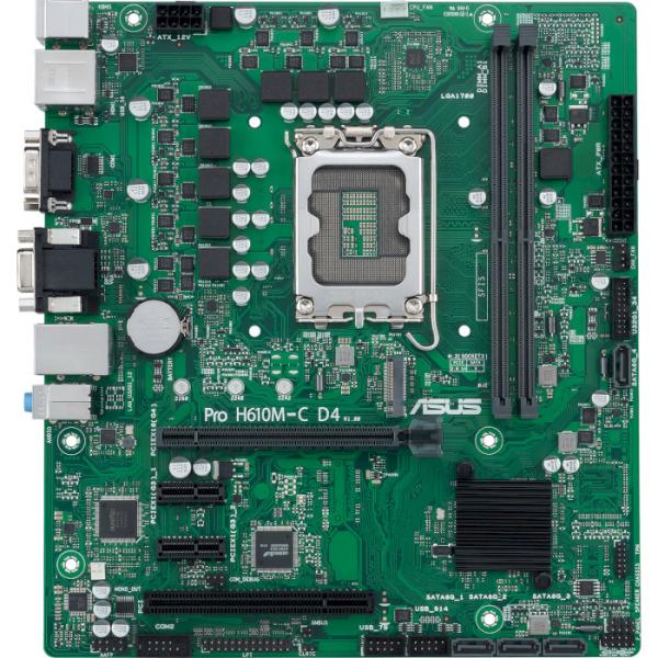 Материнська плата ASUS PRO H610M-C D4-CSM (PRO H610M-C D4-CSM) (Socket 1700, Intel H610, Micro-ATX)