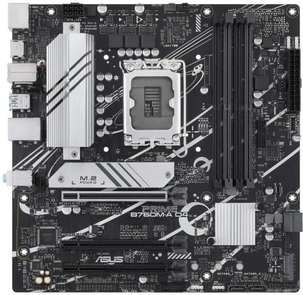 Материнська плата ASUS PRIME B760M-A D4-CSM (PRIME B760M-A D4-CSM) (Socket 1700, Intel B760, Micro-ATX)
