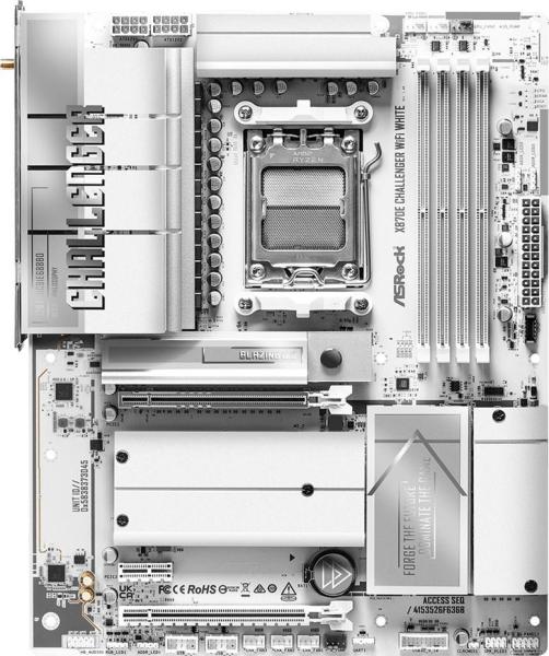 Материнська плата ASRock X870E CHALLENGER WIFI WHITE (X870E CHALLENGER WIFI WHITE) (Socket AM5, AMD X870E, ATX)
