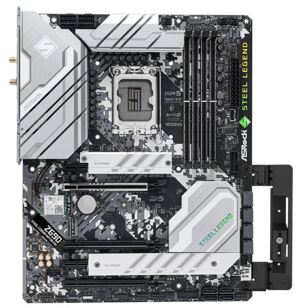 Материнська плата AsRock Z690 Steel Legend WiFi 6E/D5 Z690 Steel Legend WiFi 6E/D5) (Socket 1700, Intel Z690, ATX) Б/в