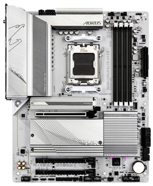 Материнська плата GIGABYTE B650 AORUS ELITE AX ICE (B650 AORUS ELITE AX ICE) (Socket AM5, AMD B650, ATX)