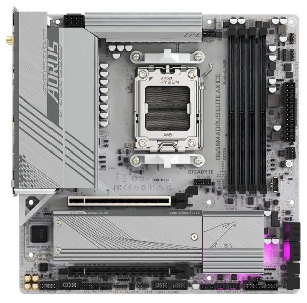 Материнська плата GIGABYTE B650M AORUS ELITE AX ICE (B650M AORUS ELITE AX ICE) (Socket AM5, AMD B650, Micro-ATX)