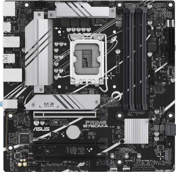 Материнська плата ASUS PRIME B760M-A-CSM (PRIME B760M-A-CSM) (Socket 1700, Intel B760, Micro-ATX)