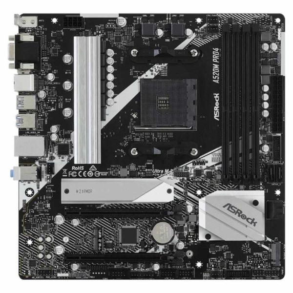 Материнська плата AsRock A520M Pro4 (A520M Pro4) (Socket AM4, AMD A520, Micro-ATX)