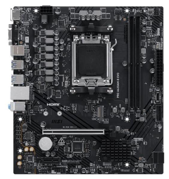 Материнська плата MSI PRO A620AM-B EVO (PRO A620AM-B EVO) (Socket AM5, AMD A620A, Micro-ATX)
