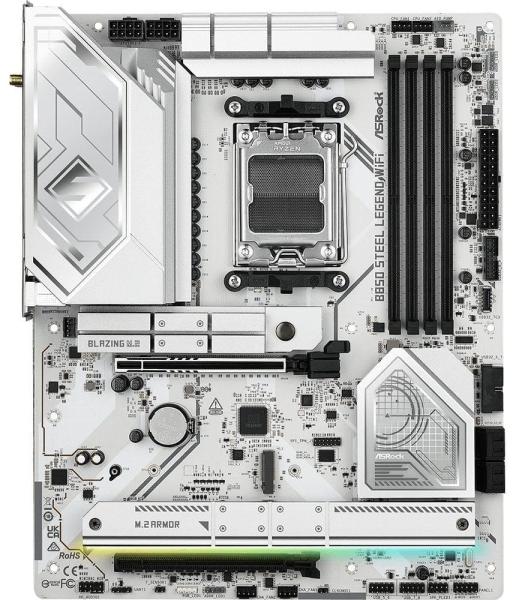 Материнська плата AsRock B850 STEEL LEGEND WIFI (B850 STEEL LEGEND WIFI) (Socket AM5, AMD B850, ATX)