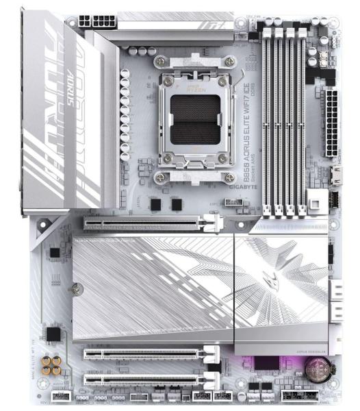 Материнська плата Gigabyte B850 AORUS ELITE WIFI7 ICE (B850 AORUS ELITE WIFI7 ICE) (Socket AM5, AMD B850, ATX)