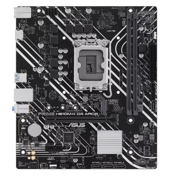 Материнська плата ASUS PRIME H610M-K D4 ARGB (PRIME H610M-K D4 ARGB) (Socket 1700, Intel H610, Micro-ATX)