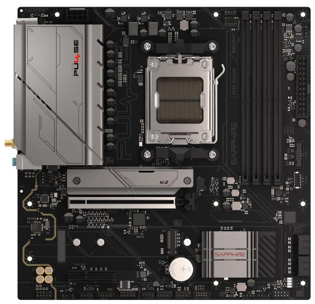 Материнська плата Sapphire PULSE B850M WIFI (52123-04-40G) (Socket AM5, AMD B850, Micro-ATX)