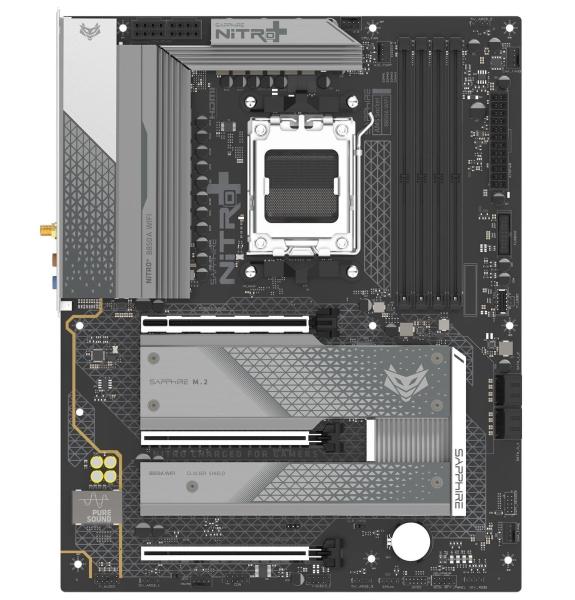 Материнська плата Sapphire NITRO+ B850A WIFI7 (52123-03-40G) (Socket AM5, AMD B850, ATX)