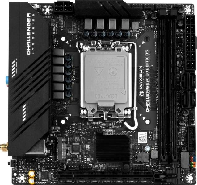 Материнська плата MAXSUN Terminator B760ITX D5 (MS-CHALLENGER B760ITX D5) (Socket 1700, Intel B760, Mini-ITX)