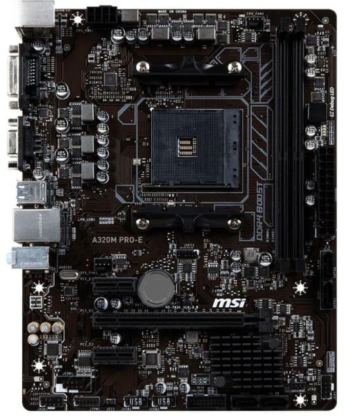Материнська плата MSI A320M PRO-E (A320M PRO-E) (Socket AM4, AMD A320, Micro-ATX) Б/в