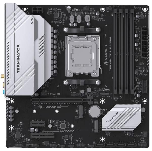 Материнська плата MAXSUN Terminator B850M WIFI (MS-TERMINATOR B850M WIFI) (Socket AM5, AMD B850, Micro-ATX)