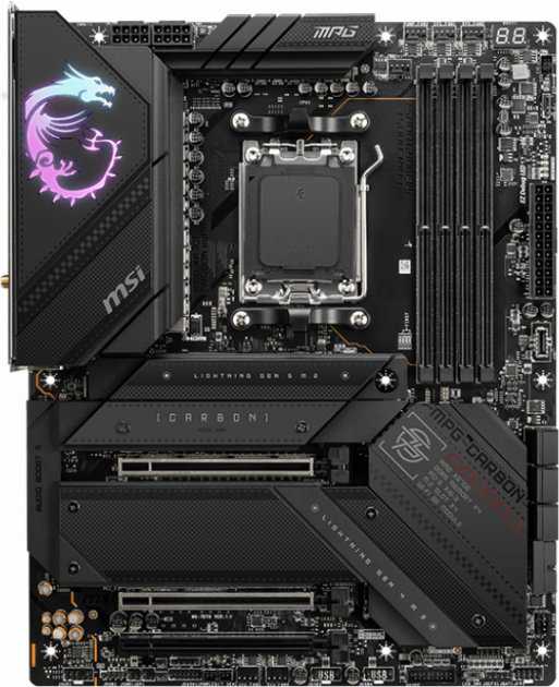 Материнська плата MSI MPG X670E CARBON WIFI (MPG X670E CARBON WIFI) (Socket AM5, AMD X670E, ATX) Б/в