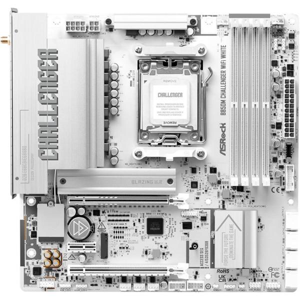 Материнська плата ASRock B850M CHALLENGER WIFI WHITE (B850M CHALLENGER WIFI WHITE) (Socket AM5, AMD B850, Micro-ATX)