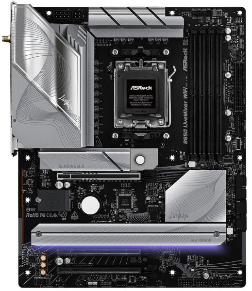 Материнська плата AsRock B850 LIVEMIXER WIFI (B850 LIVEMIXER WIFI) (Socket AM5, AMD B850, ATX)