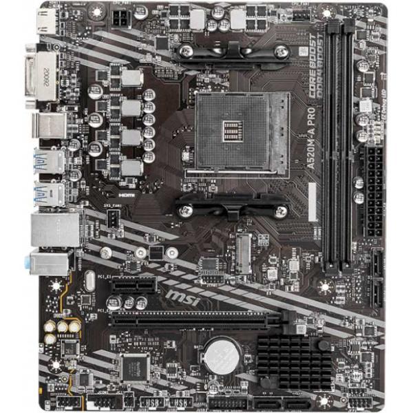 Материнська плата MSI A520M-A Pro (A520M-A PRO) (Socket AM4, AMD A520, Micro-ATX) FR