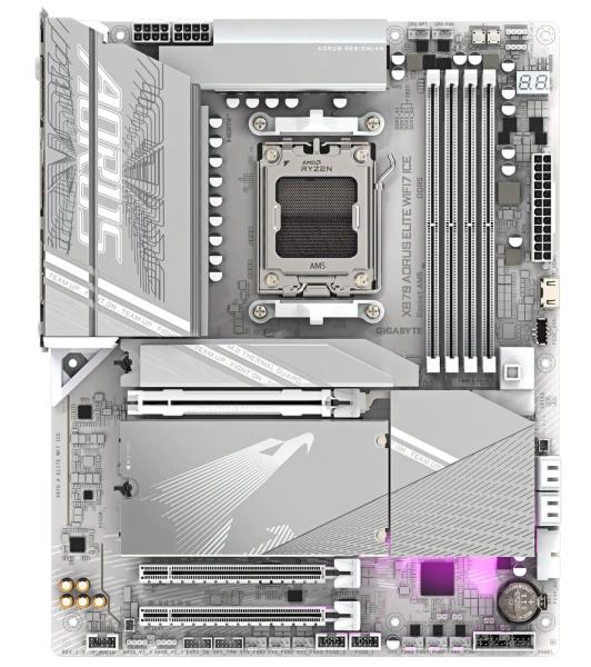Материнська плата GIGABYTE X870 AORUS ELITE WIFI7 ICE (X870 AORUS ELITE WIFI7 ICE) (Socket AM5, AMD X870, ATX)
