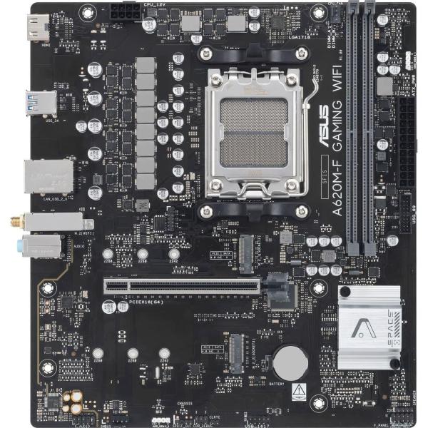 Материнська плата ASUS A620M-F GAMING WIFI (A620M-F GAMING WIFI) (Socket AM5, AMD A620, Micro-ATX)