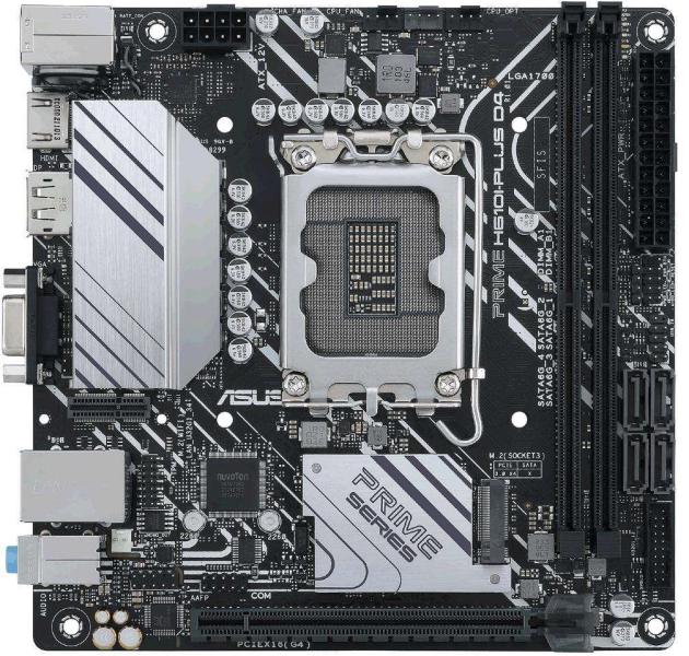 Материнська плата ASUS PRIME H610I-PLUS D4-CSM (PRIME H610I-PLUS D4-CSM) (Socket 1700, Intel H610, Mini-ITX)