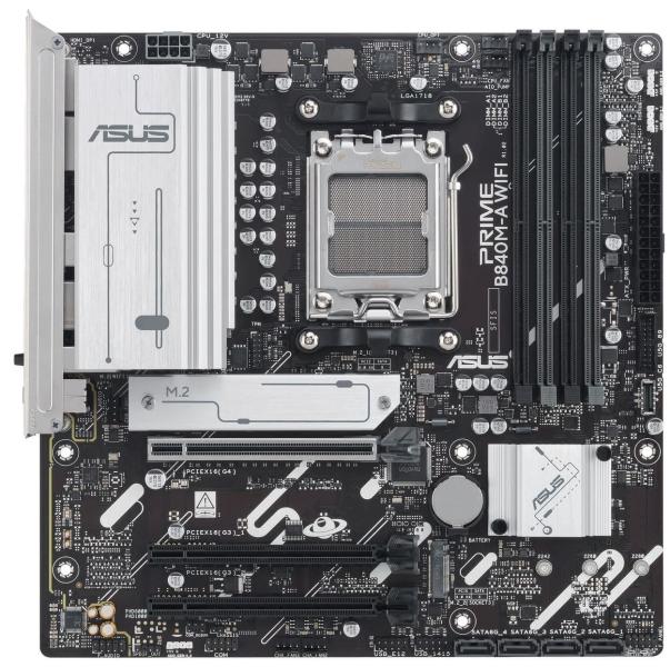Материнська плата ASUS PRIME B840M-A WIFI (PRIME B840M-A WIFI) (Socket AM5, AMD B840, Micro-ATX)