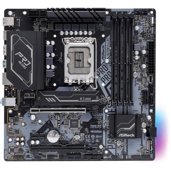 Материнська плата AsRock H670M PRO RS (H670M PRO RS) (Socket 1700, Intel H670, Micro-ATX)