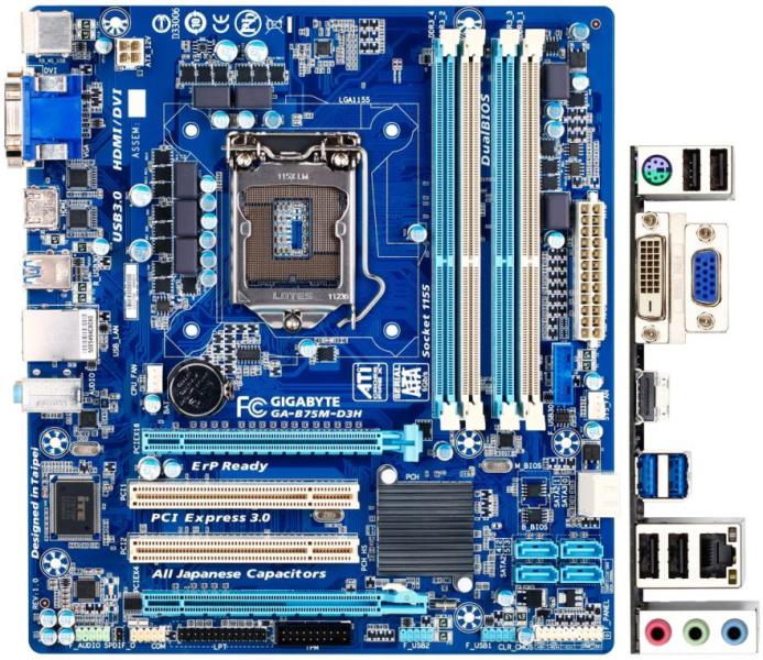 Материнська плата GIGABYTE GA-B75M-D3H (GA-B75M-D3H) (Socket 1155, Intel B75, Micro-ATX) Б/в